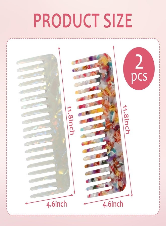 PKRFCJ Wide Tooth Wet Hair Comb—Acetate Anti-Static Detangler, ideal for wet & dry hair With tortoise mermaid/flower color options, suits diverse hair care scenarios - Image 4